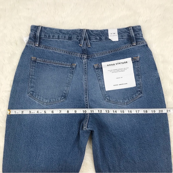 GOOD AMERICAN Good Vintage Ankle Jean Straight Leg Medium Wash Size 6 28 New - Picture 11 of 13